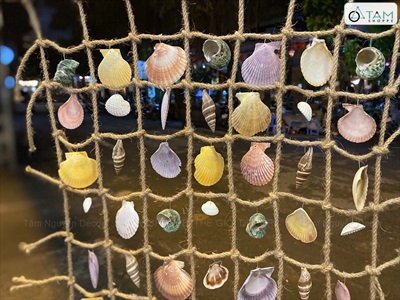 Lưới dây thừng sò ốc Việt Nam thủ công [3 Size - Sò ốc thật] Rộng 30-40-50cm PKT-BIEN-06